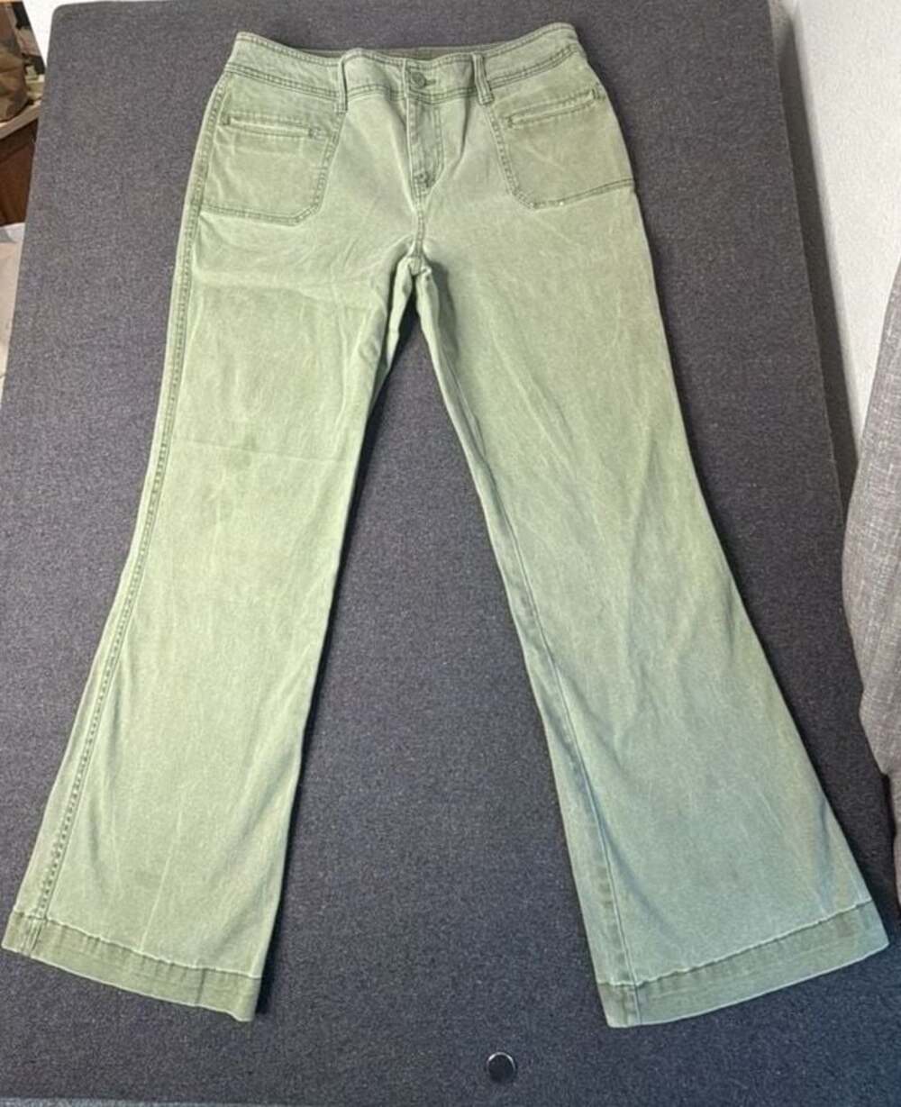 Faded Glory Stretch Green Flare Pants Size 14